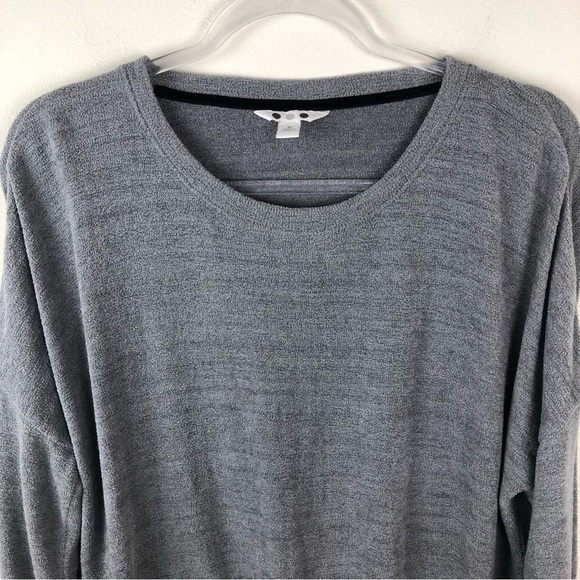 Three Dots Charcoal velour knit sweater size: M - Picture 3 of 10